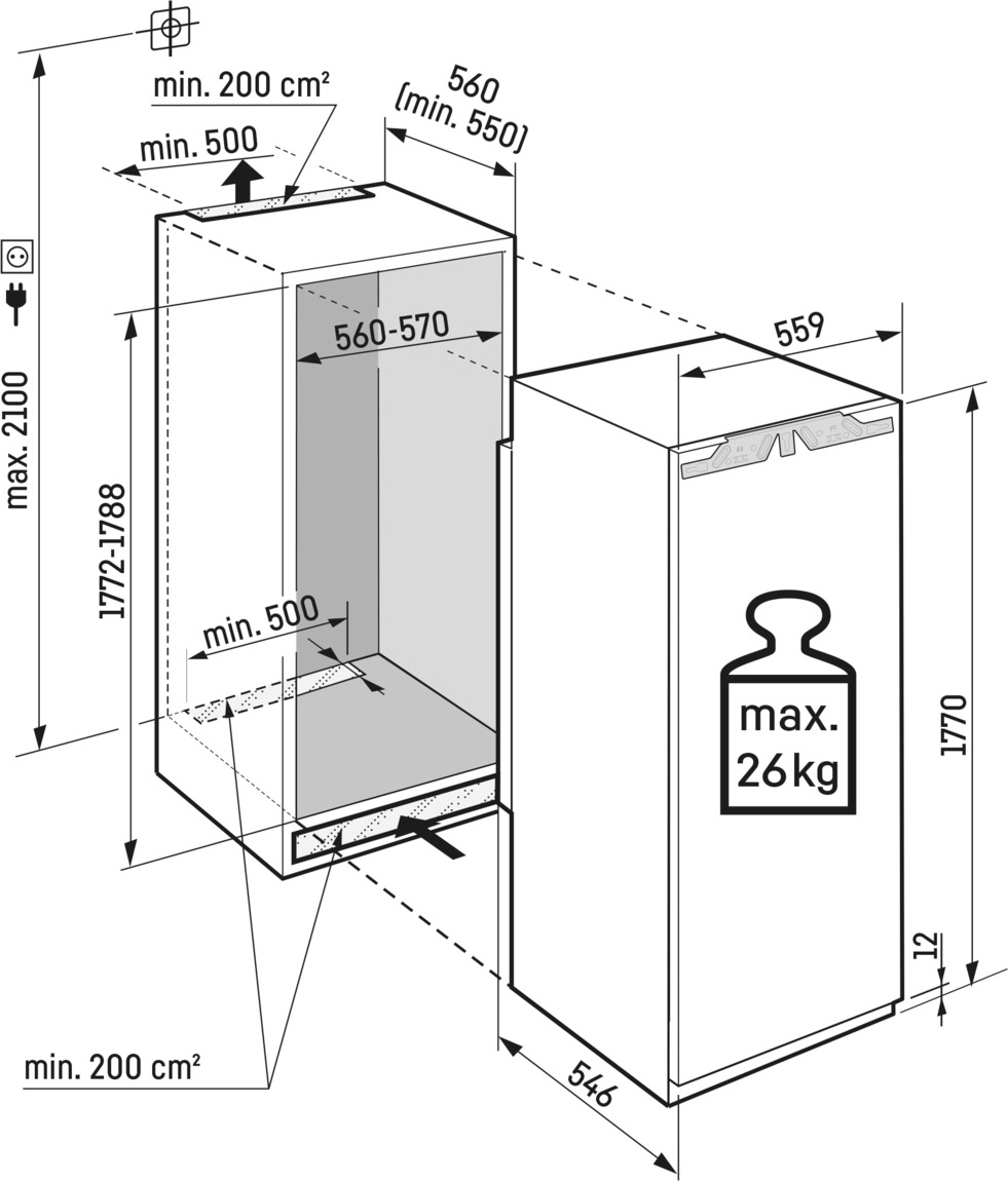 LIEBHERR refrigérateur avec congélateur - 178cm - IRD510122