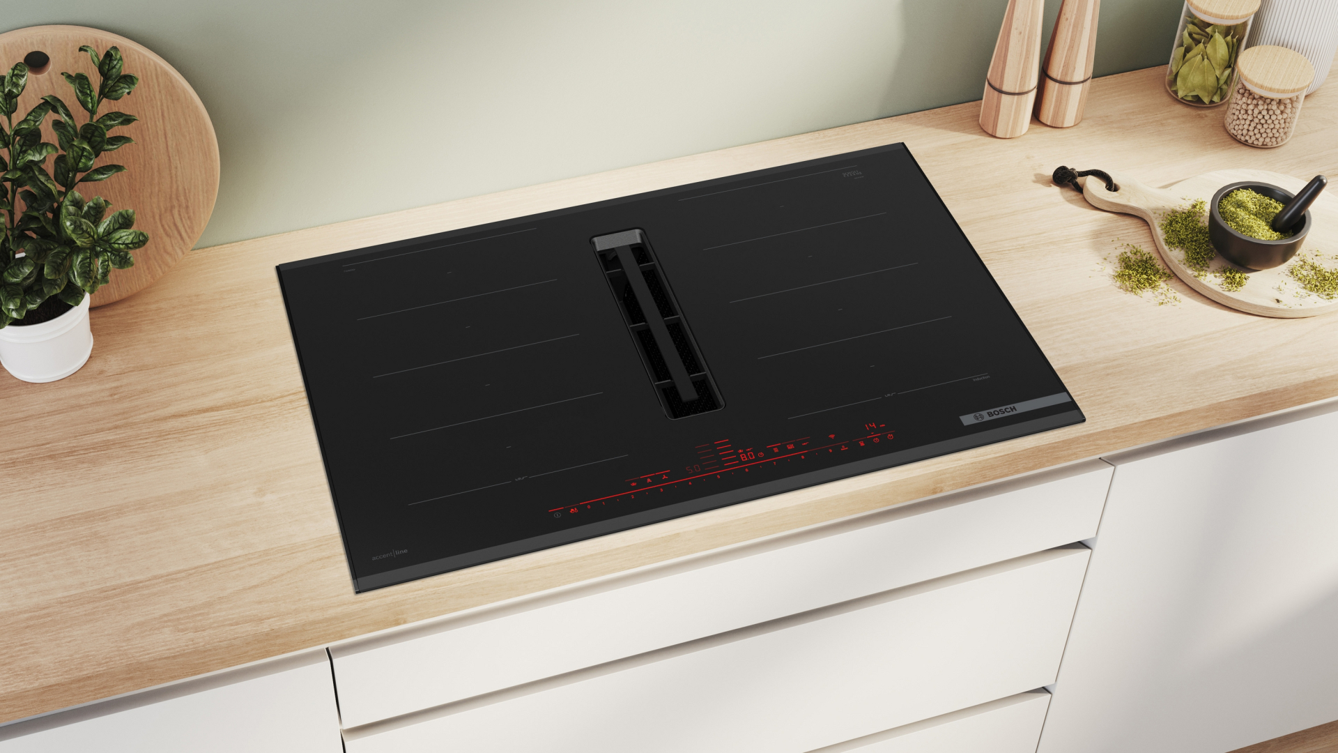 BOSCH SERIE 8 table de cuisson avec hotte integrée - 80cm - PXX895D66E
