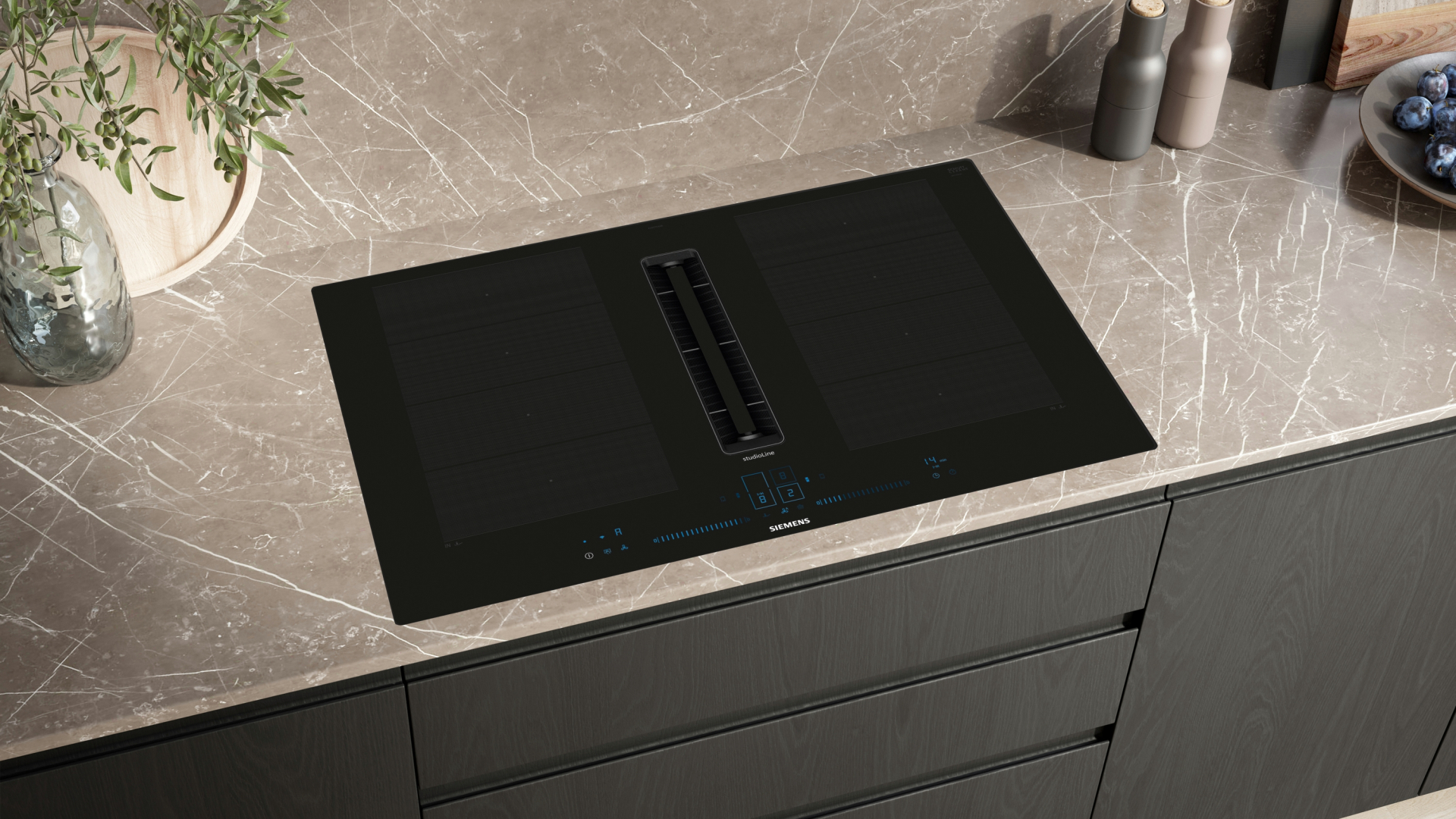 SIEMENS IQ700 table de cuisson avec hotte integrée - 80cm - EX807NX68E
