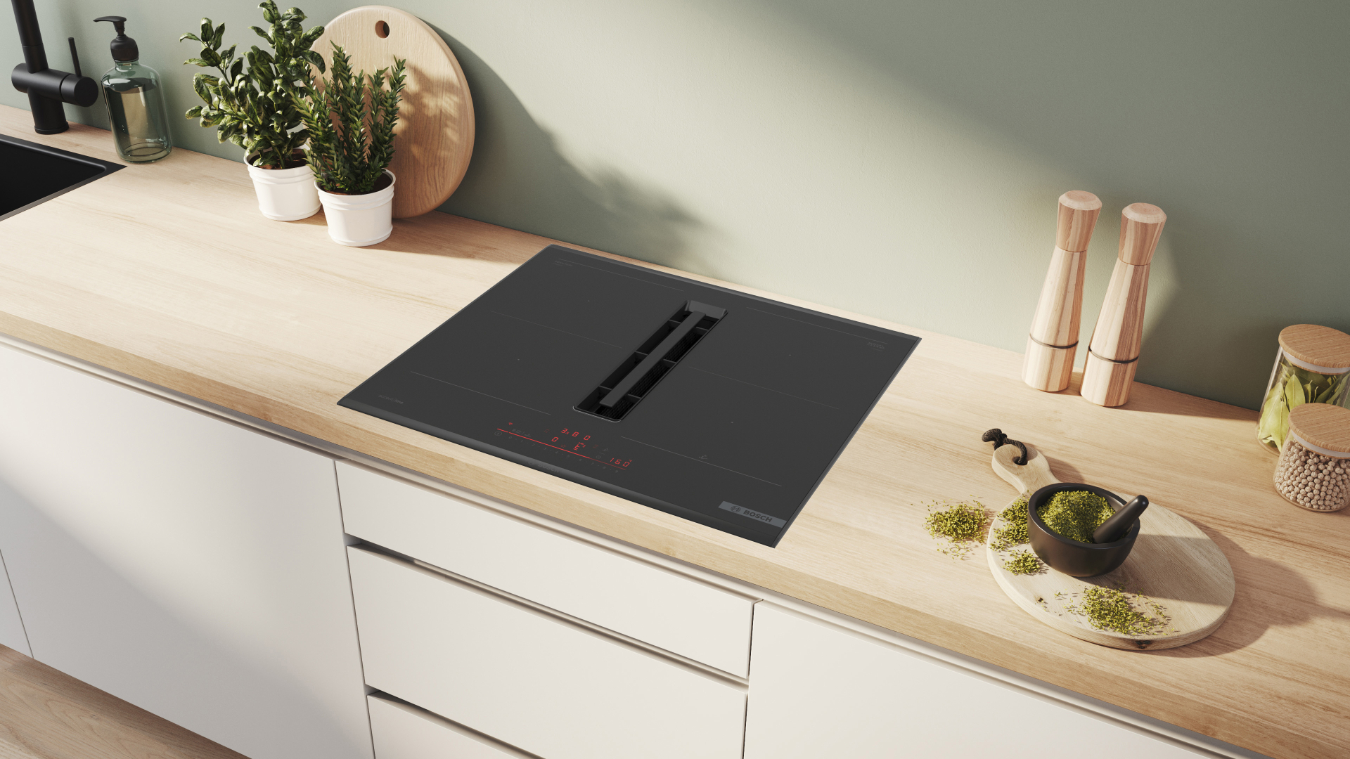 BOSCH SERIE 6 table de cuisson avec hotte integrée - 60cm - PVQ695H26E