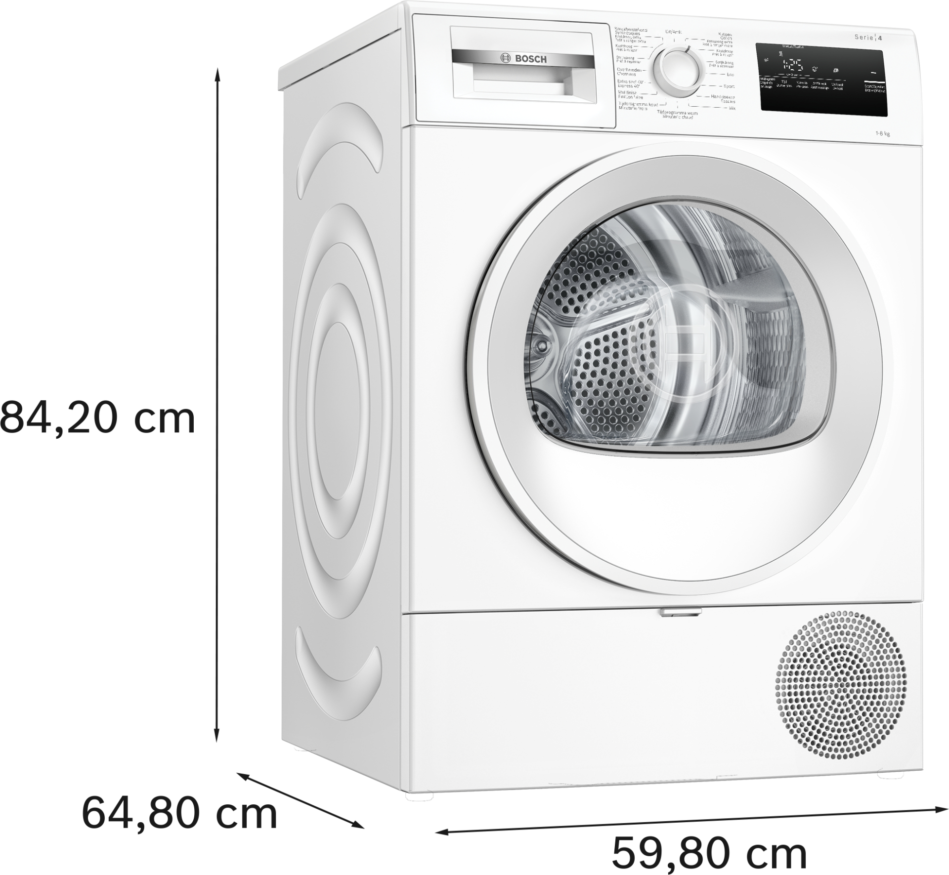 BOSCH Series 4 Droogkast 8 kg - WTH8520AFG