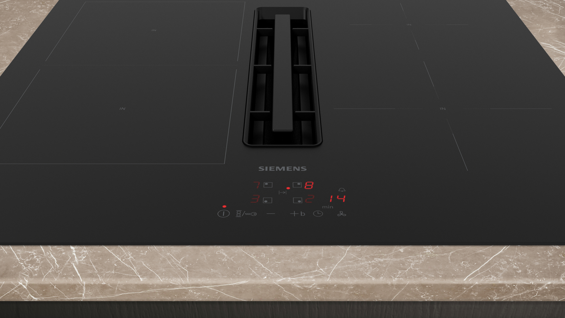 SIEMENS IQ300 table de cuisson avec hotte integrée - 60cm - ED611BS16E