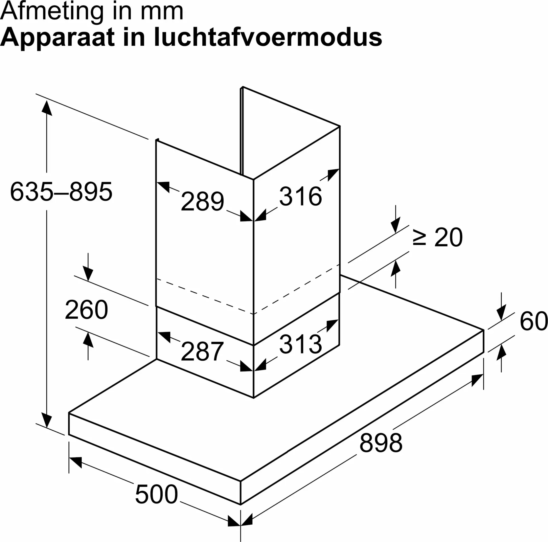 BOSCH SERIE 4 hotte décorative - 90cm - DWB95CC65