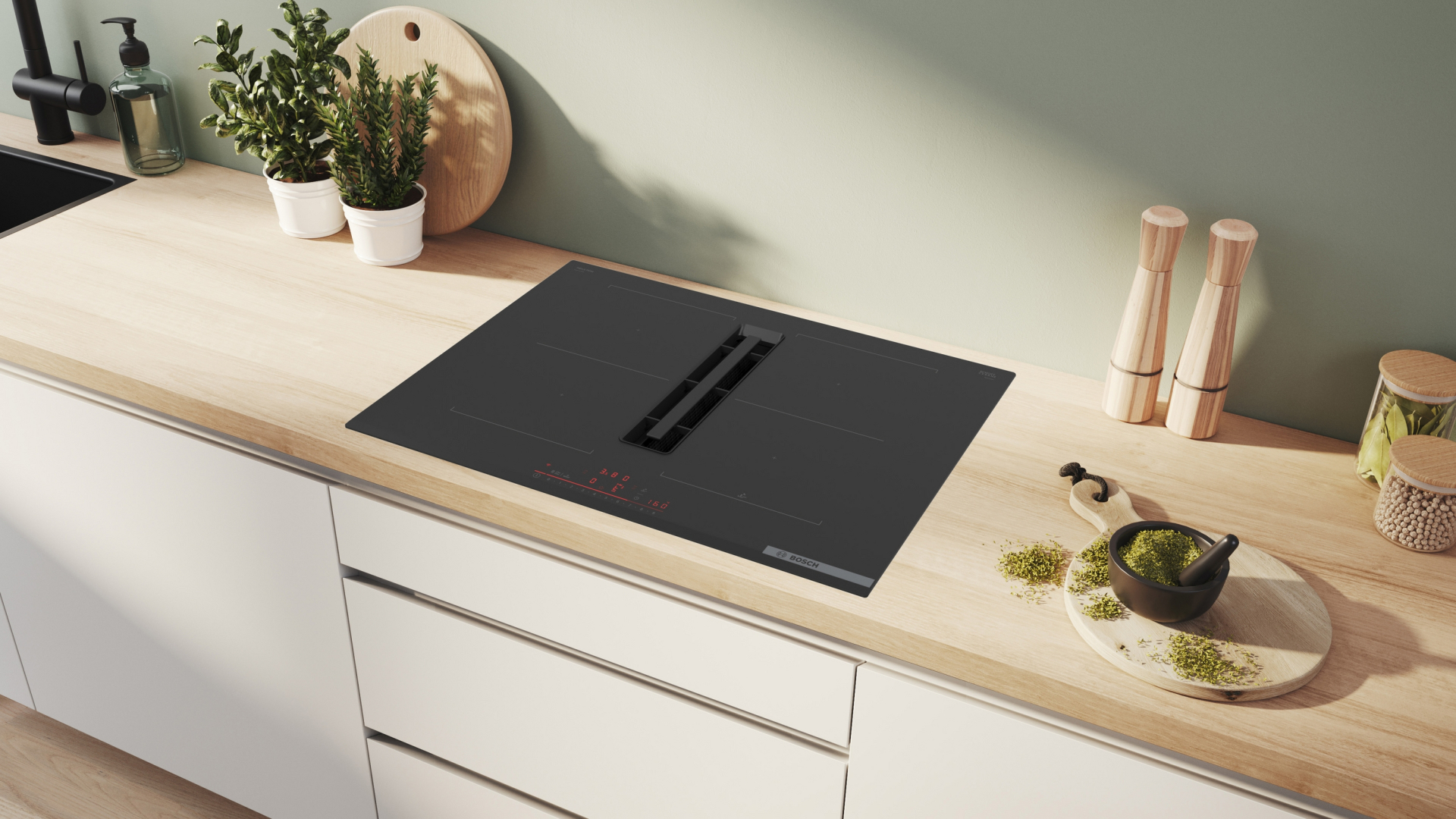 BOSCH SERIE 6 table de cuisson avec hotte integrée - 70cm - PVQ731H26E