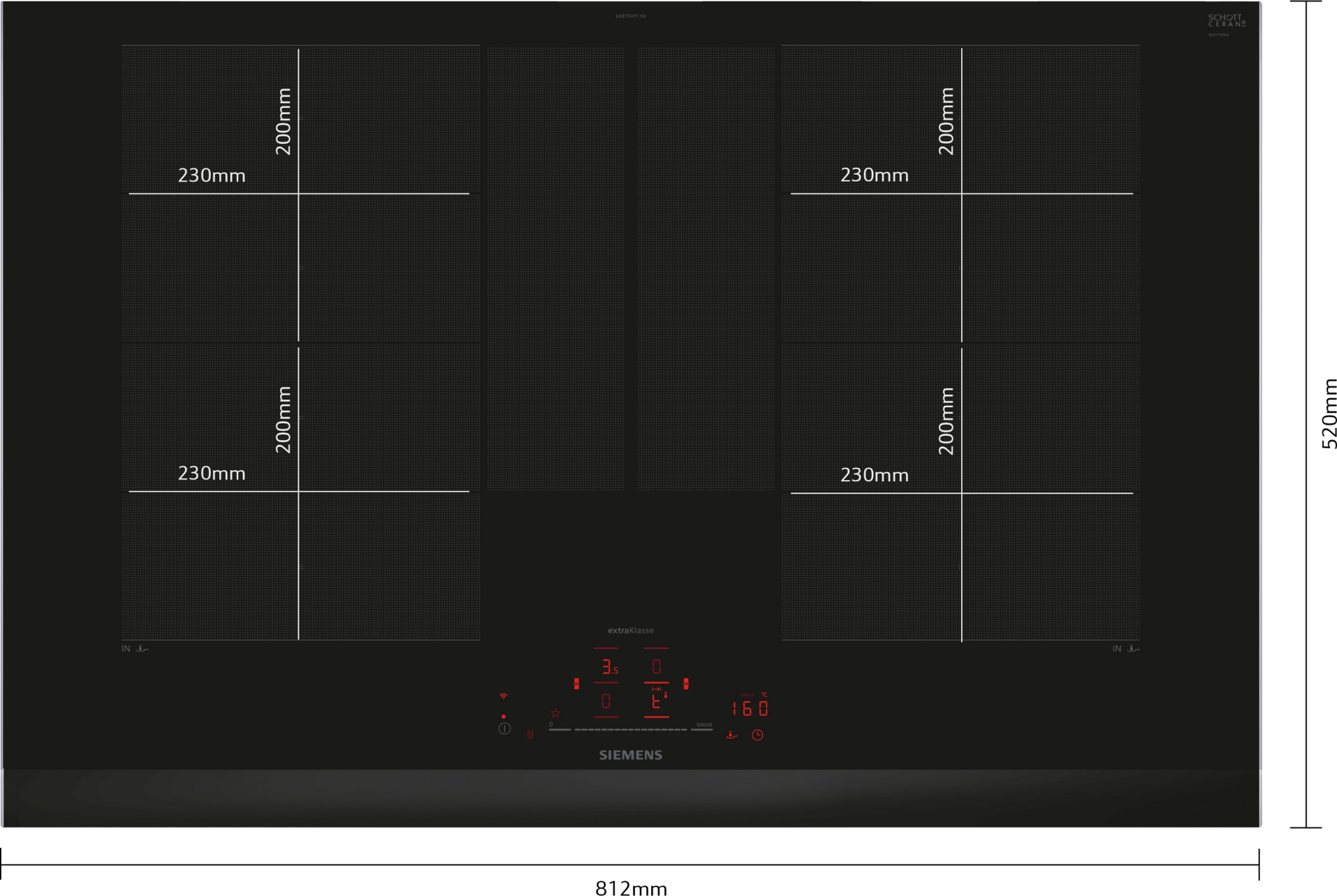 SIEMENS IQ700 table de cuisson à induction - 80cm - EX875HYC1M
