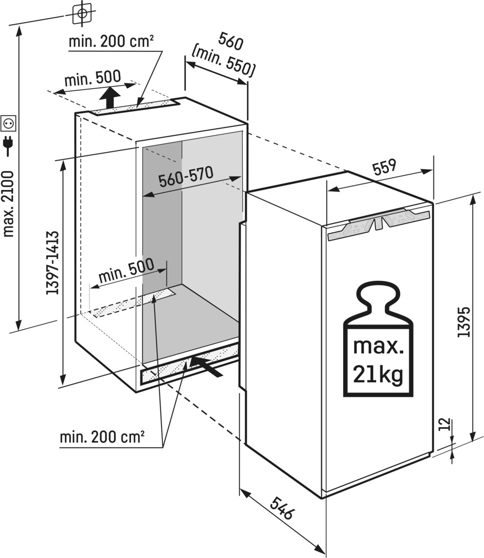 LIEBHERR refrigérateur avec congélateur - 140cm - IRBCI457122