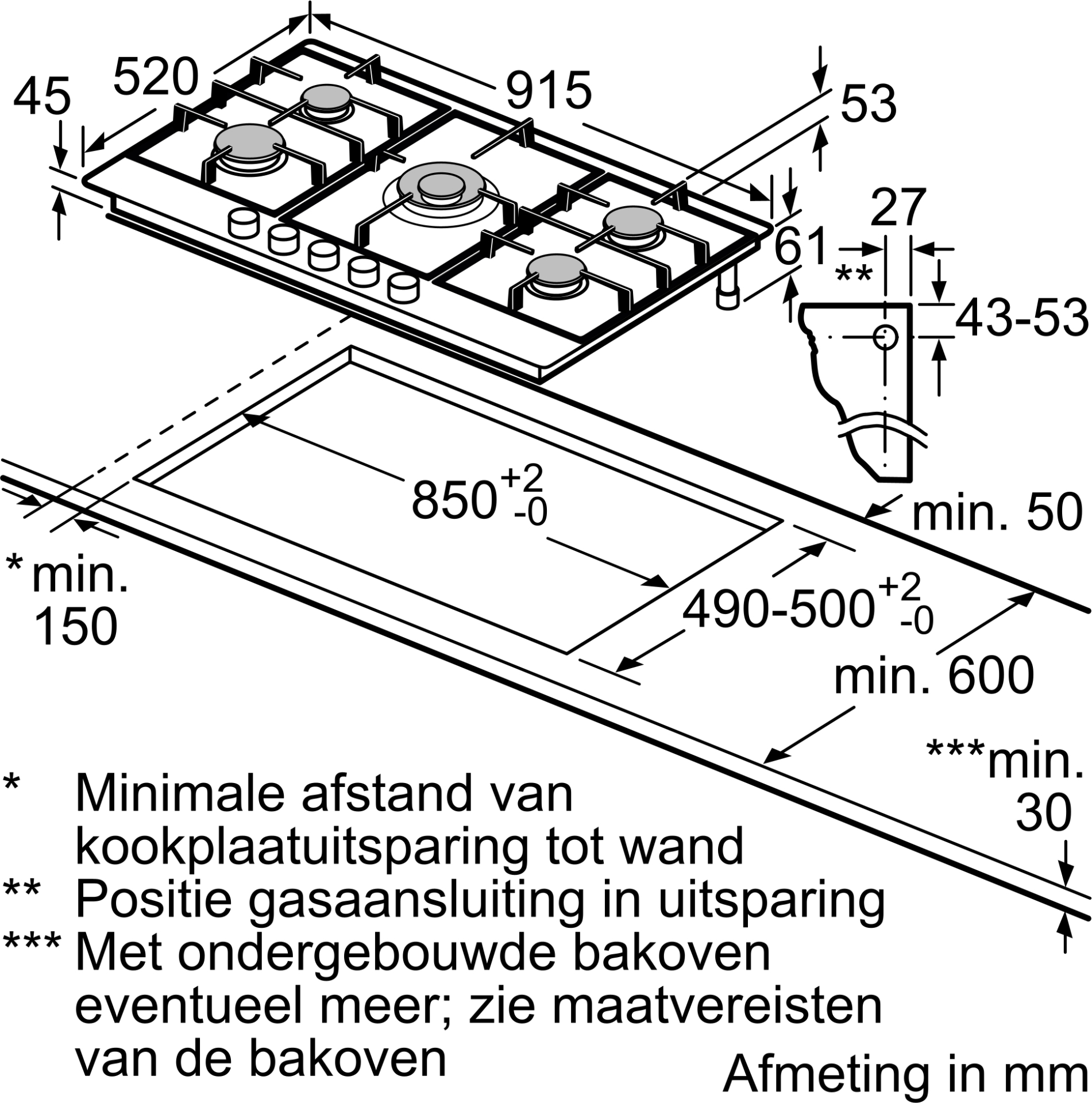 SIEMENS IQ500 table de cuisson au gaz - 90cm - EC9A5RI90