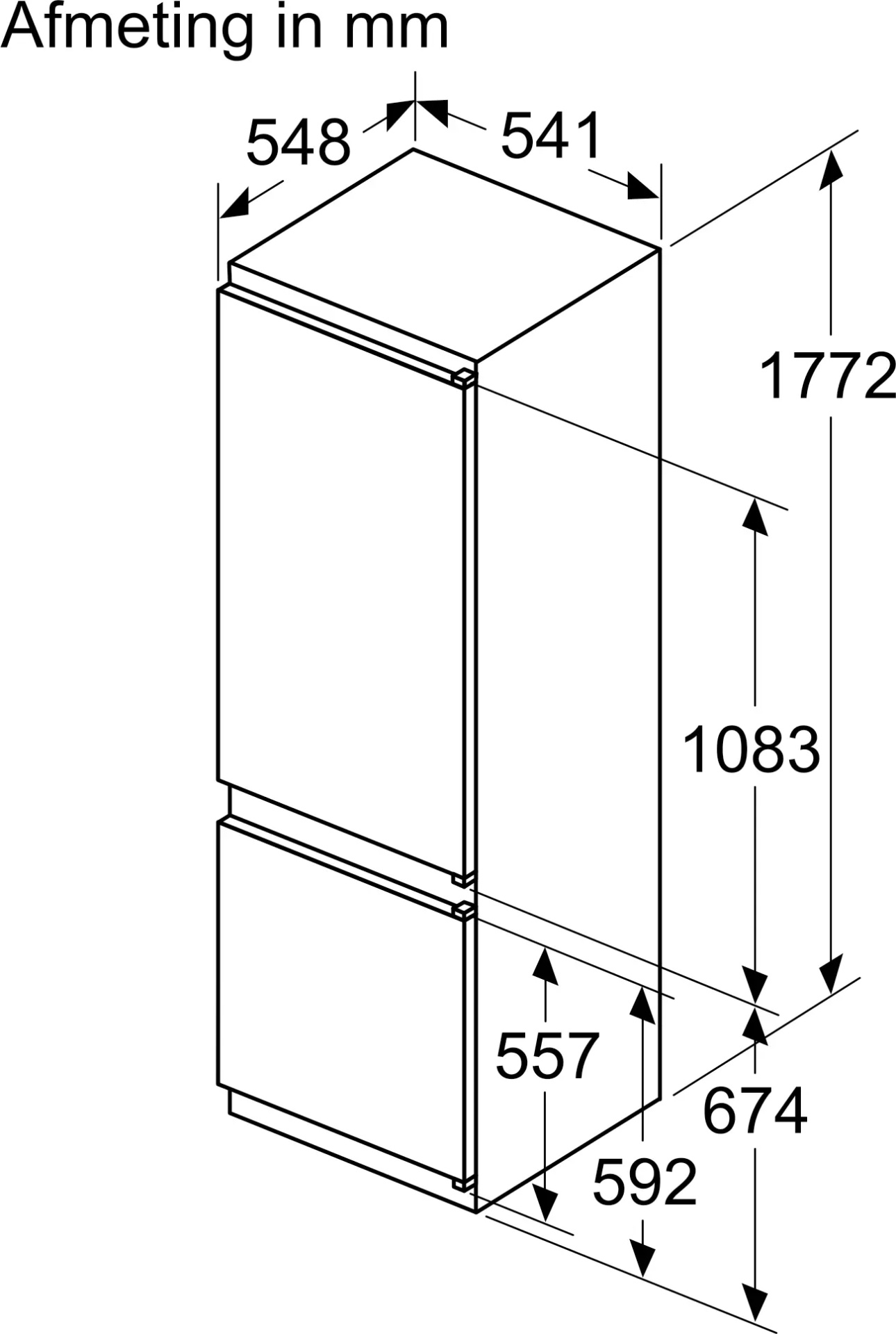 BOSCH SERIE 2 combiné réfrigérateur-congélateur - 178cm - KIV875SE0