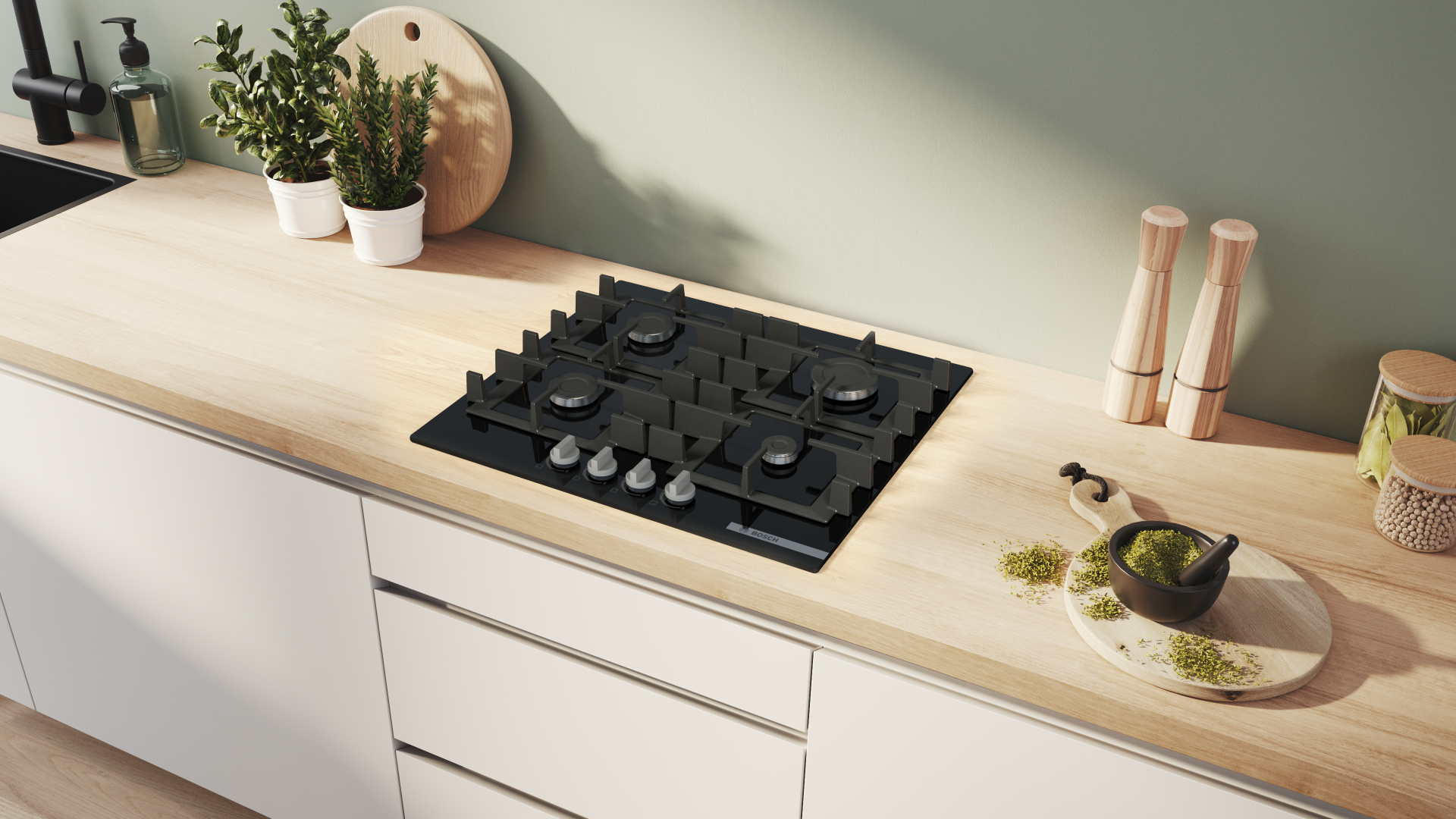 BOSCH SERIE 4 table de cuisson au gaz - 60cm - PNP6B6K40
