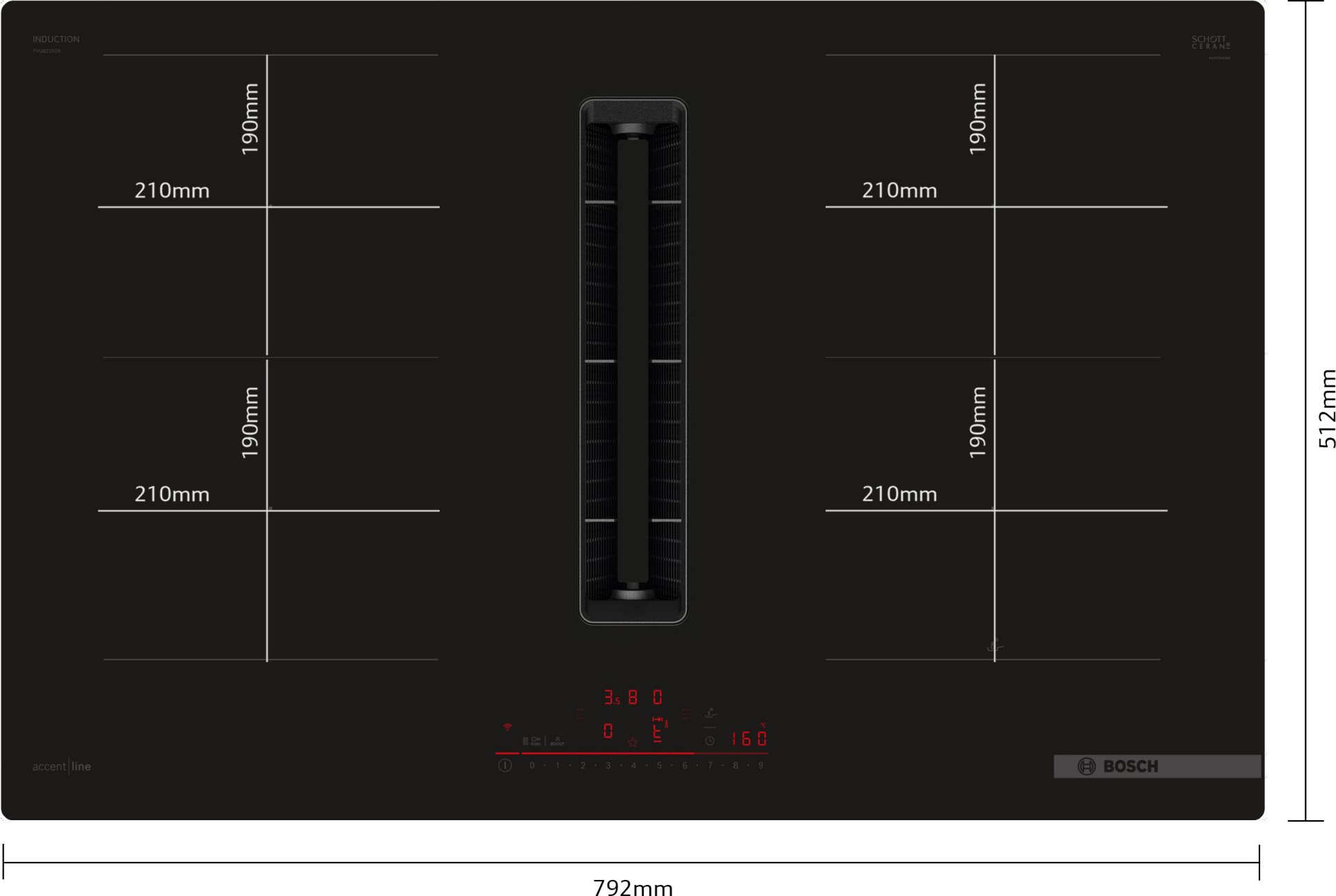 BOSCH SERIE 2 table de cuisson à induction - 80cm - PVQ821H26E