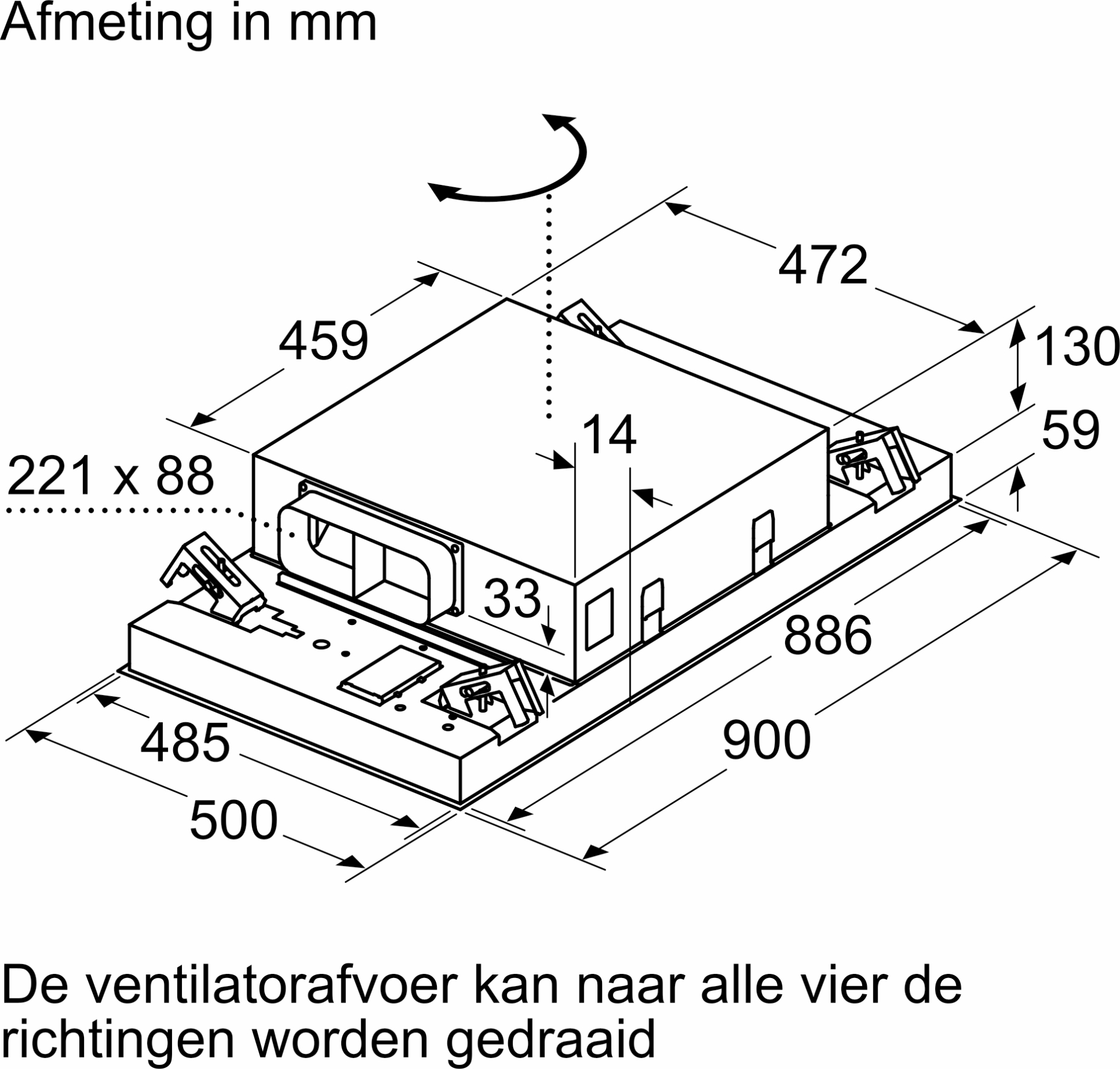 SIEMENS IQ500 hotte plafonnier - 90cm - LR96CAQ20
