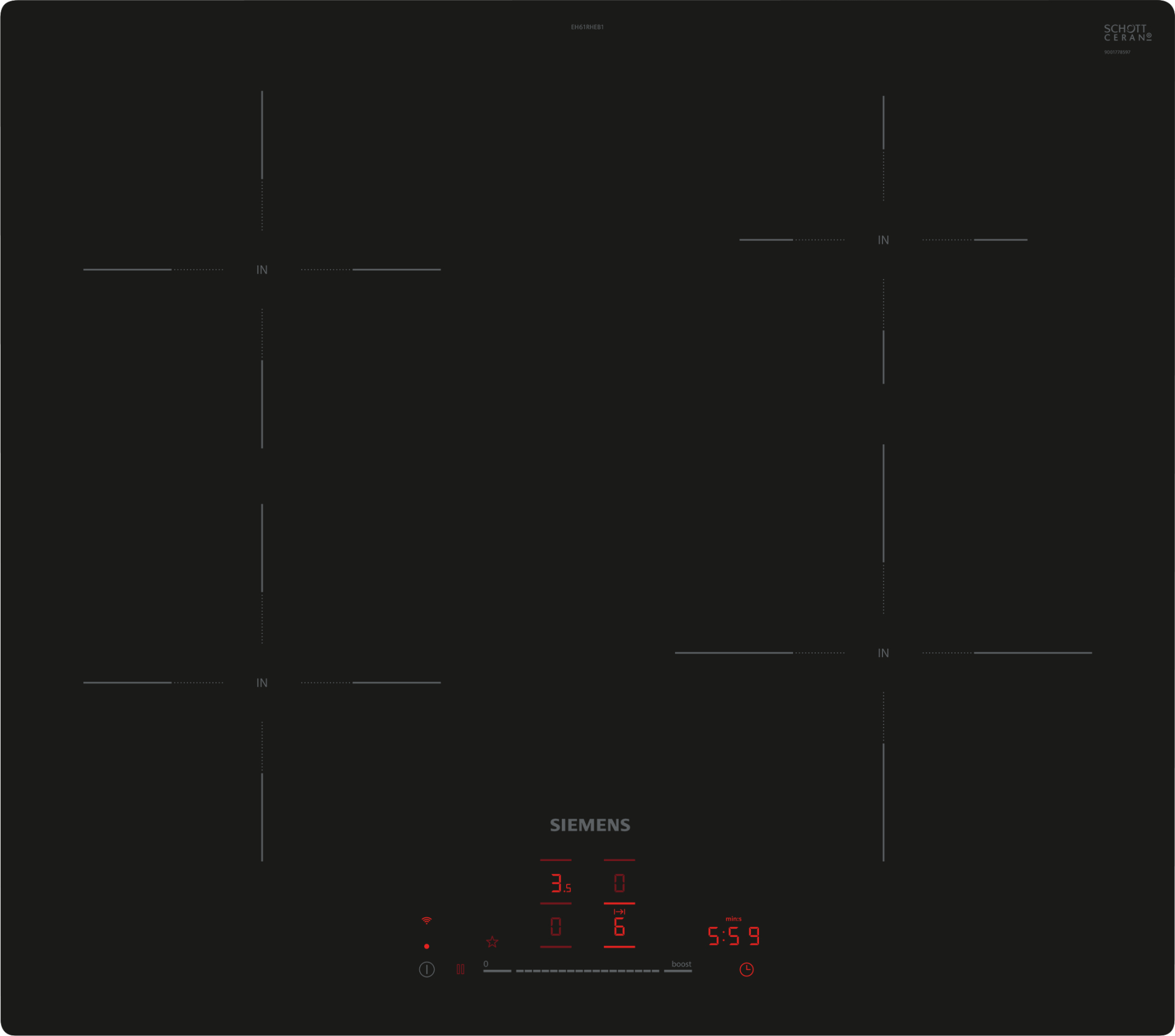 SIEMENS IQ100 table de cuisson à induction - 60cm - EH61RHEB1E