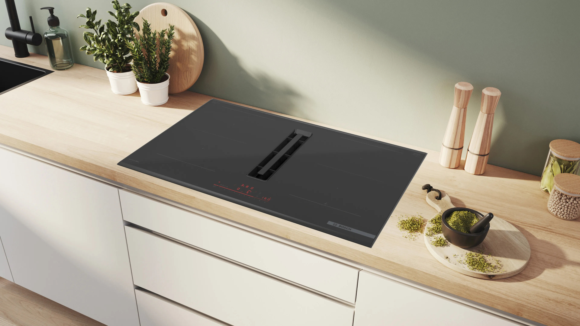 BOSCH SERIE 6 table de cuisson avec hotte integrée - 80cm - PVQ890H26E