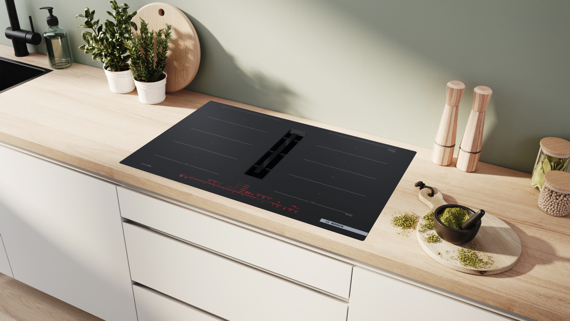 BOSCH Serie 8 table de cuisson avec hotte integrée - 80cm - PXX82BD56E