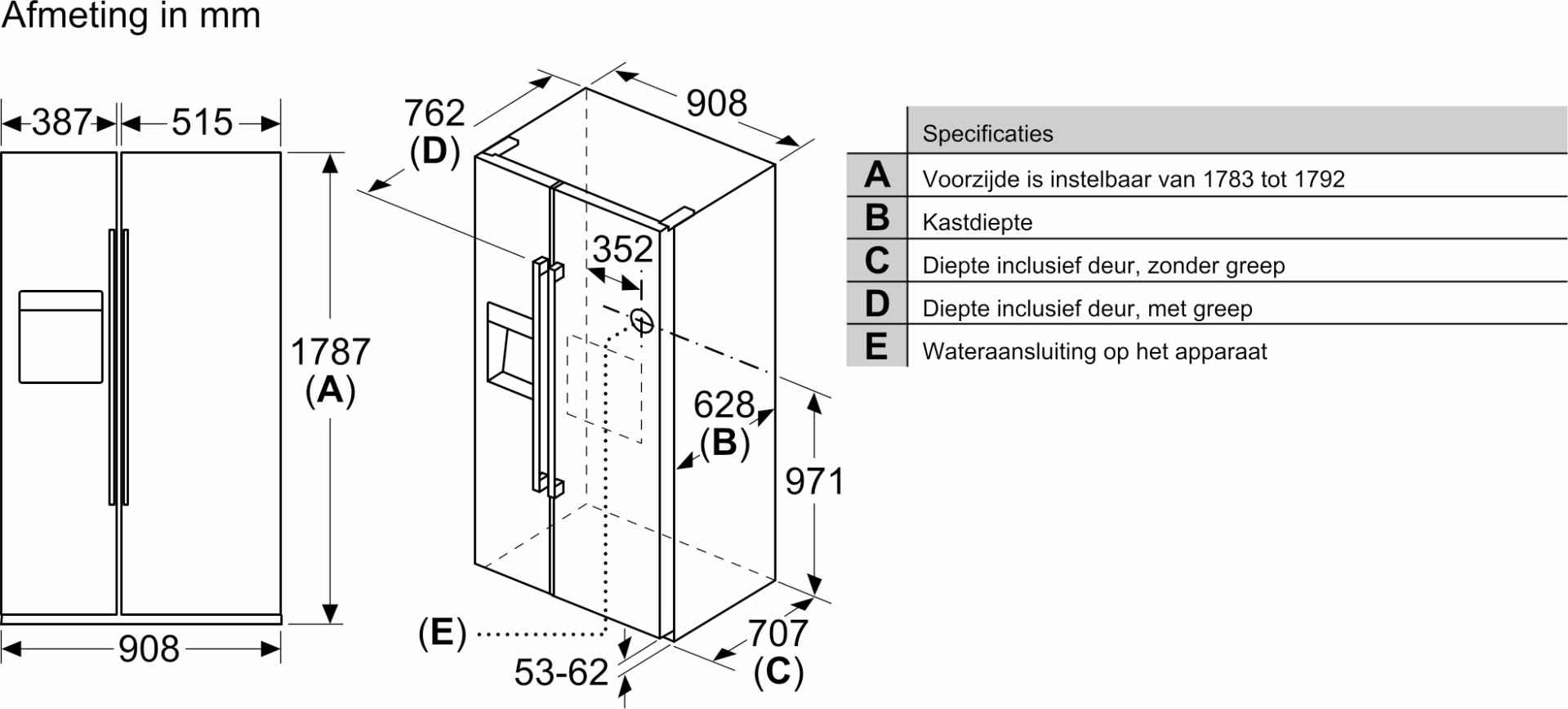 BOSCH SERIE 6 Side-by-side - KAD93AIDP
