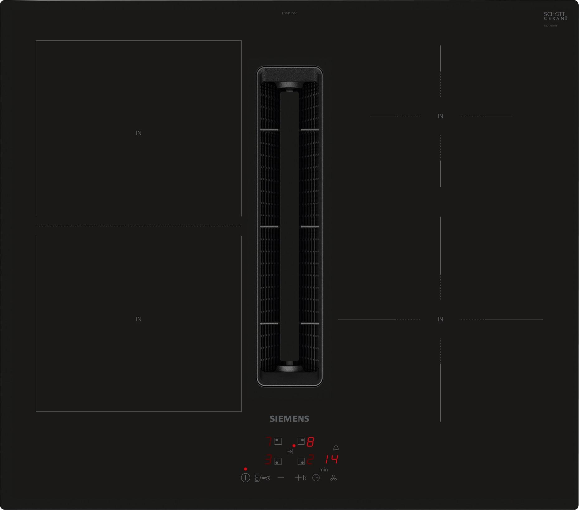 SIEMENS IQ300 table de cuisson avec hotte integrée - 60cm - ED611BS16E