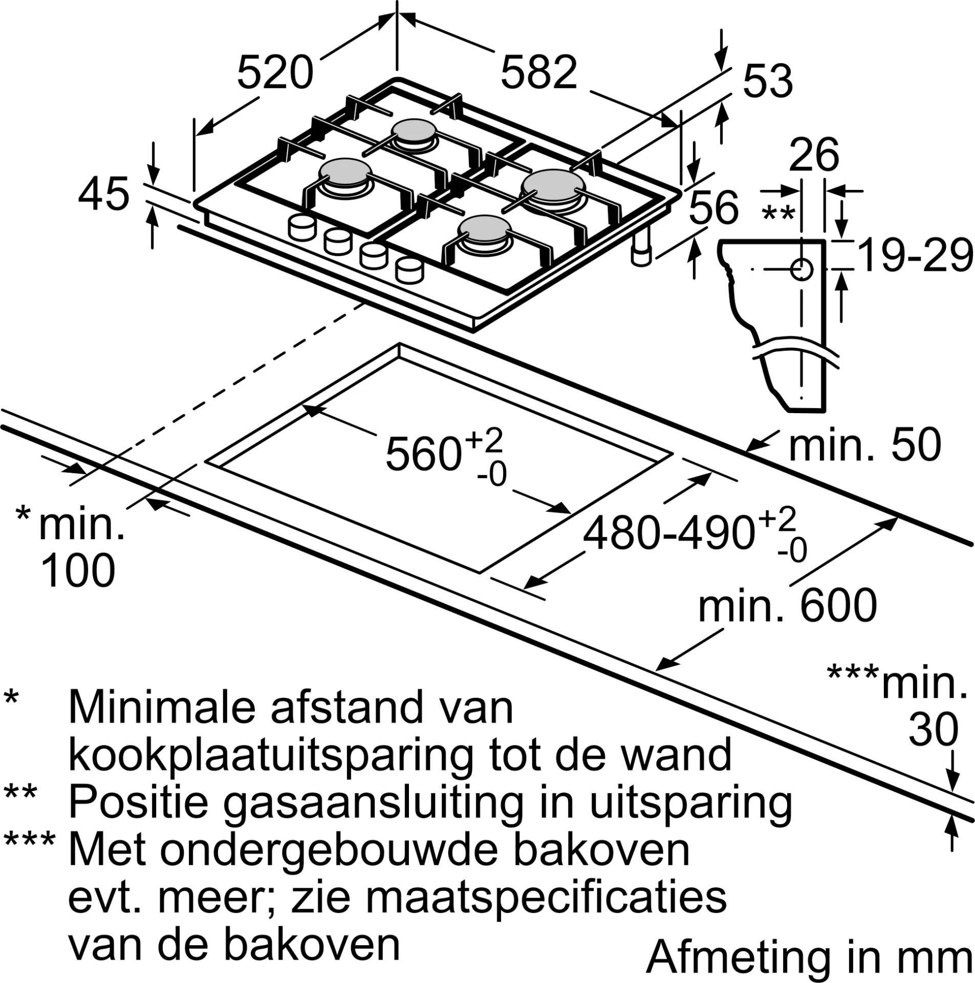 SIEMENS IQ300 table de cuisson au gaz - 60cm - EG6B5PK90