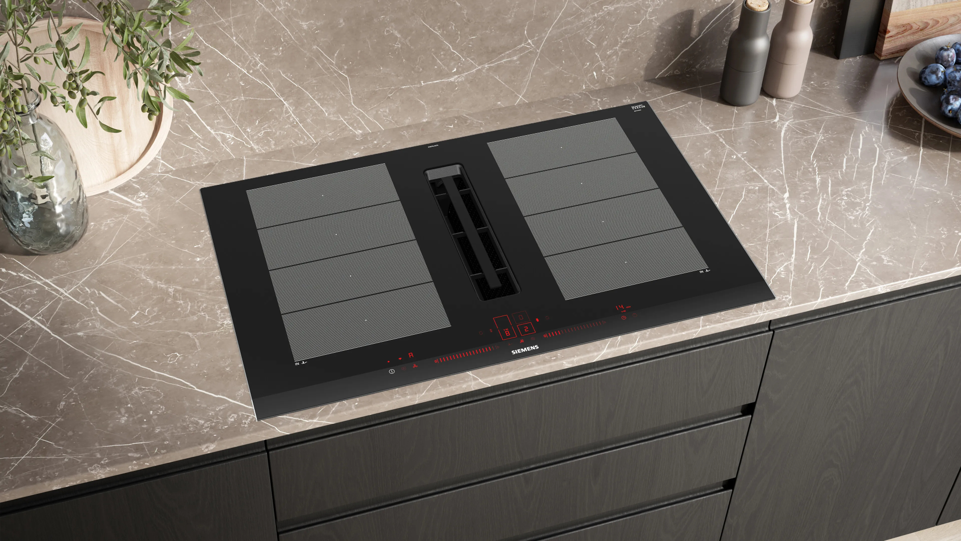 SIEMENS IQ700 table de cuisson avec hotte integrée - 80cm - EX875LX67E
