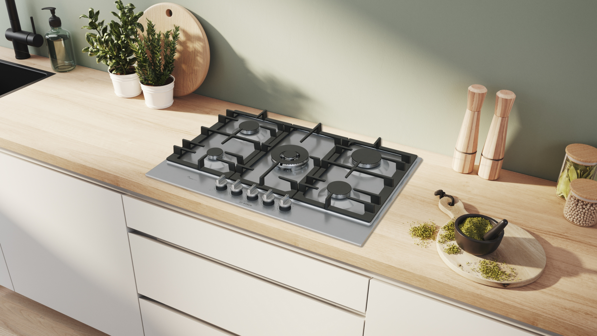 BOSCH SERIE 6 table de cuisson au gaz - 75cm - PCQ7A5I90