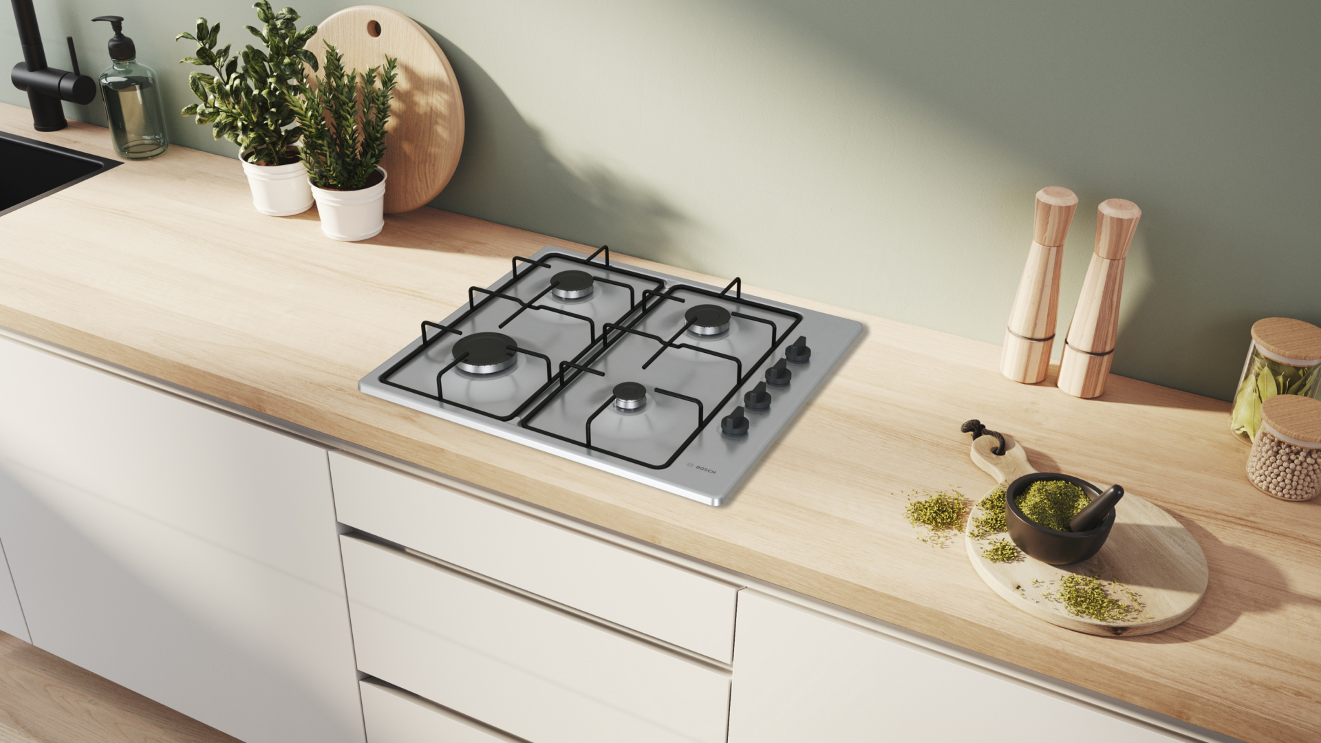 BOSCH SERIE 2 table de cuisson au gaz - 60cm - PBP6B5K80