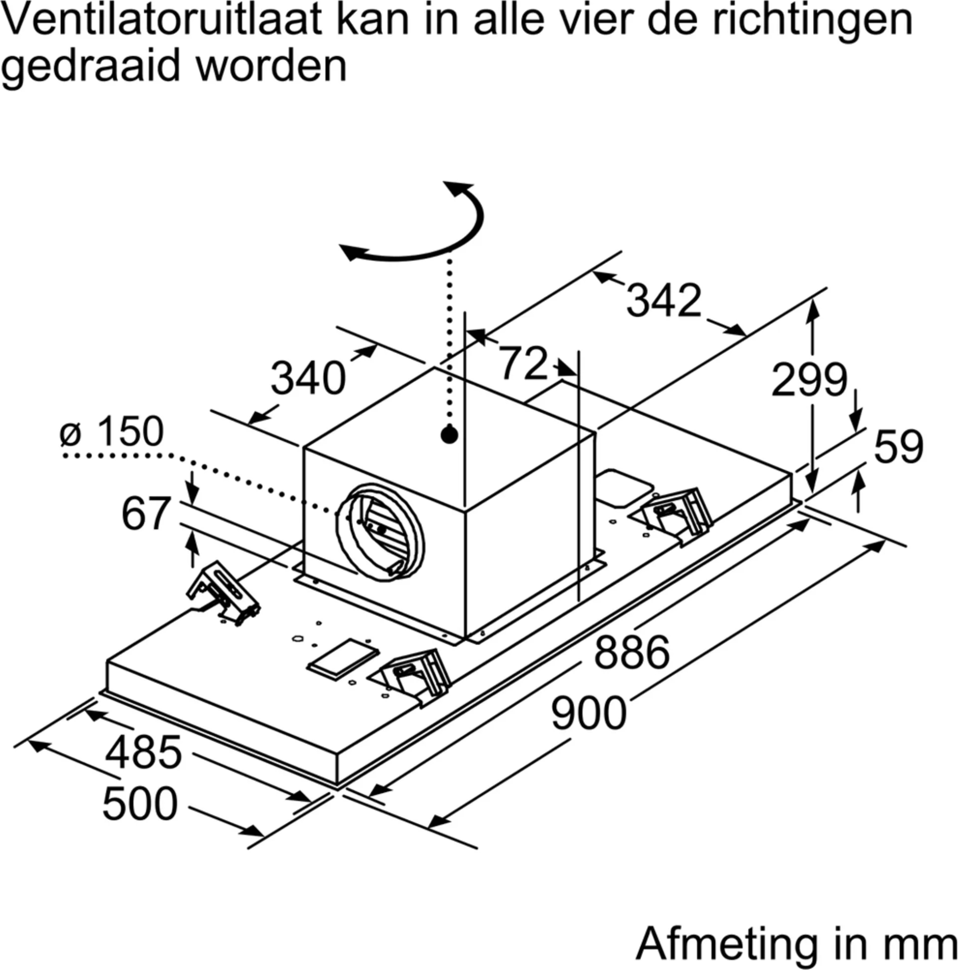 SIEMENS IQ500 hotte plafonnier - 90cm - LR97CAQ20