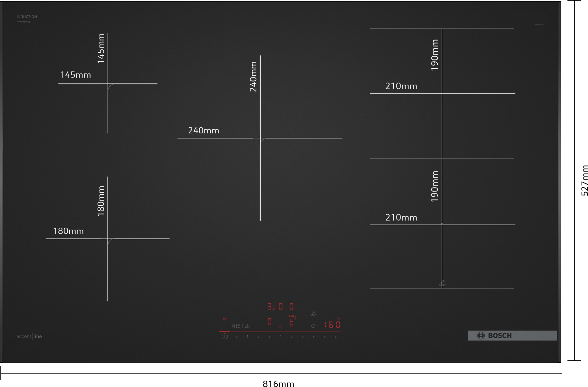BOSCH SERIE 6 table de cuisson à induction - 80cm - PVW89BHC1E